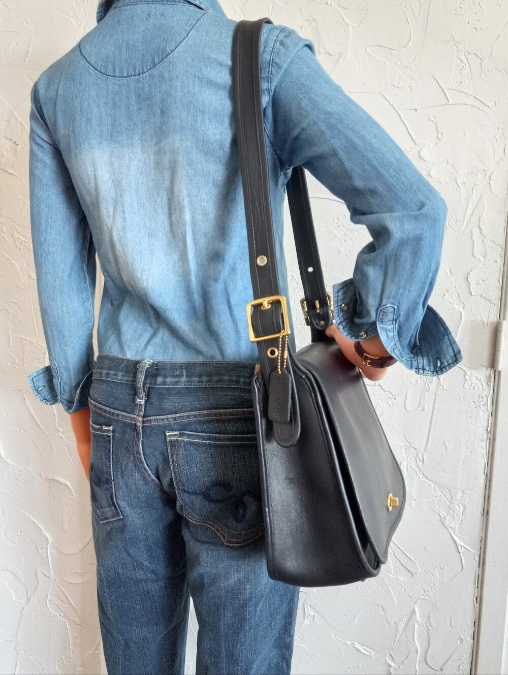 Coach Stewardess Bag #9525, 1992, Navy Blue (Blavy)